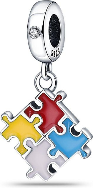 Puzzle-Charms-Perlen-Komponenten, Kupfer, gray, Damen - Bild 1