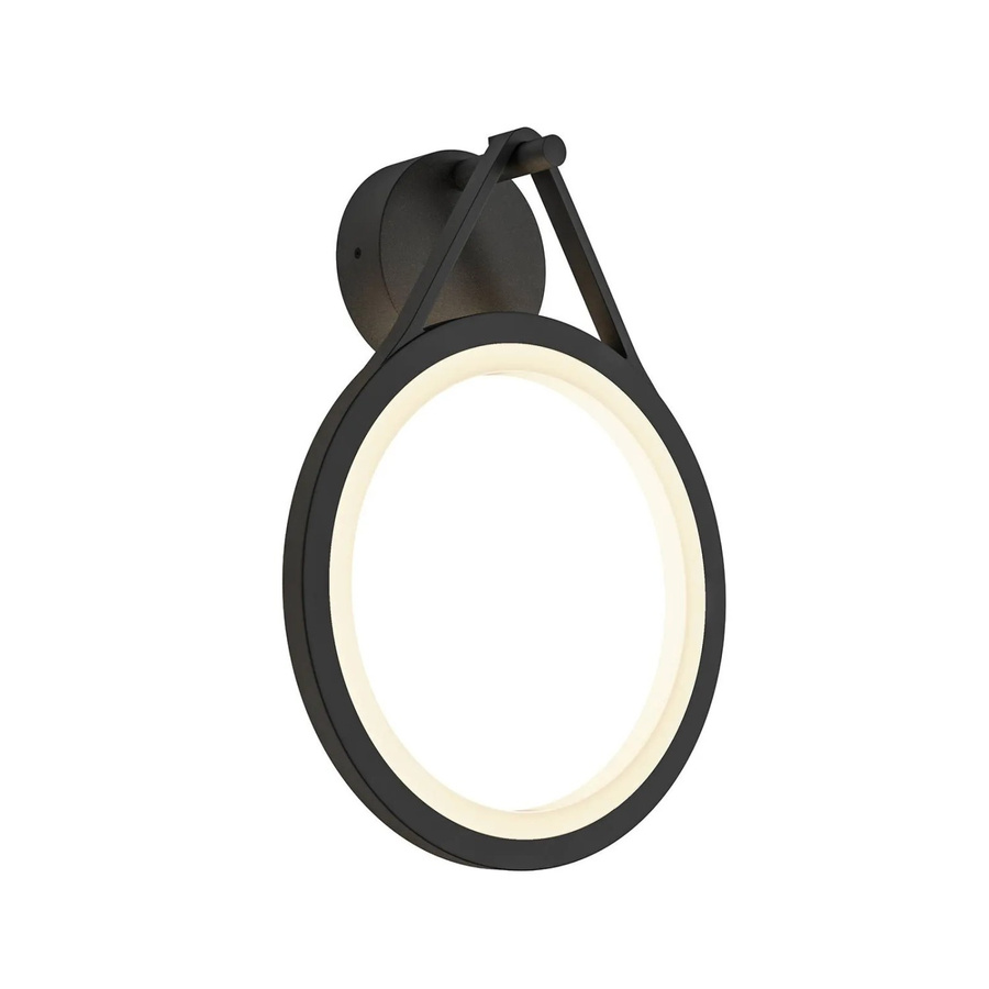 Lucande LED Außenwandleuchte Mirco Modern Schwarz aus Aluminium, ringförmig, H: 30,0 cm, B: 12,5 cm, T: 11,0 cm - Bild 2