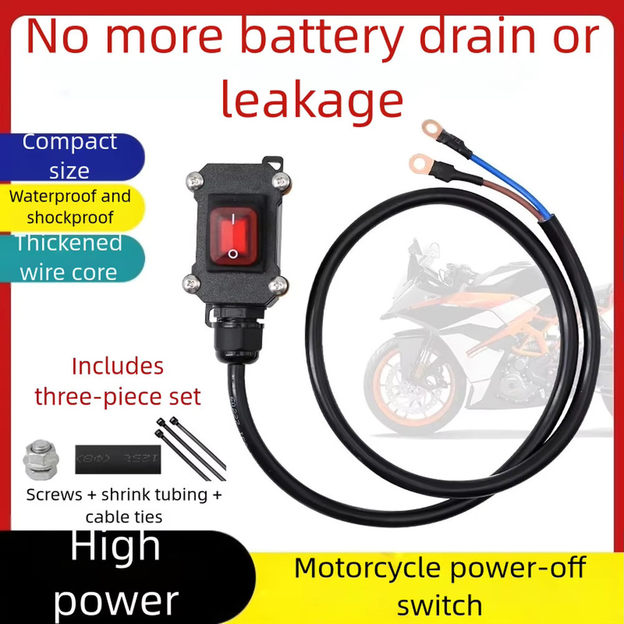 NIGHTKIST Motorrad-Netzschalter als wasserdichter Batterietrennschalter in Schwarz für 12 V und 24 V DC - Bild 2