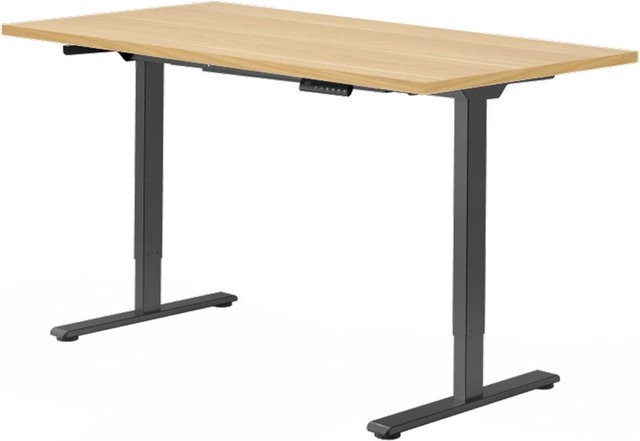 FlexiSpot Höhenverstellbarer Schreibtisch mit elektrischem Motor, Ahorn und Schwarz, B/T/H: 148 x 86,8 x 5,9 cm - Bild 1