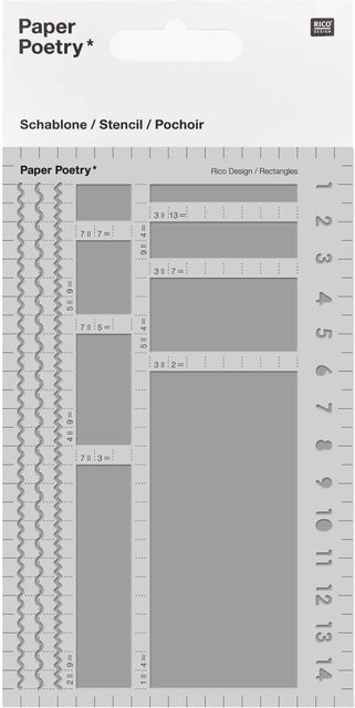 Rico Design Paper Poetry Bullet Diary Schablone Rechtecke, transparent - Bild 1