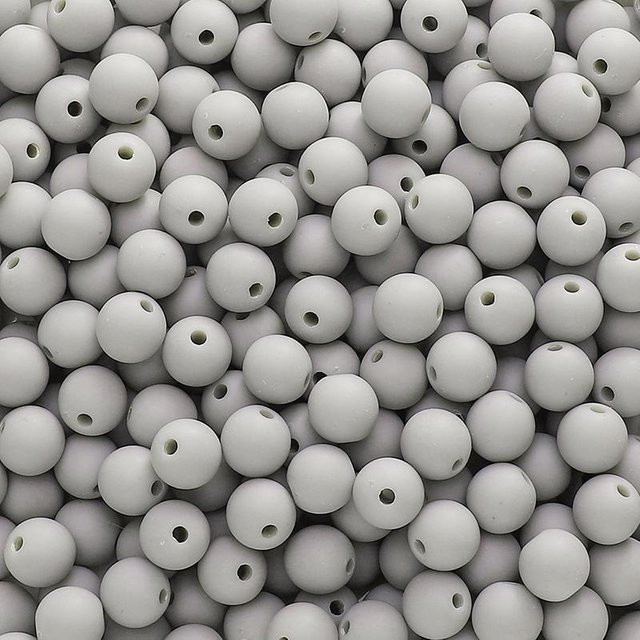 Beadia Accessories Acrylperlen, mattiert, rund, grau, 8 mm - Bild 1