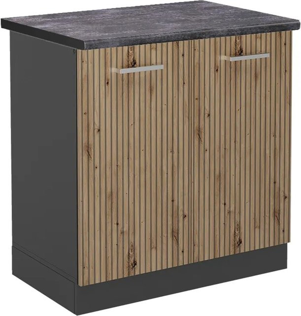 Vicco Spülenunterschrank R-Line in Artisan-Eiche und Anthrazit, B/T/H: 80 x 60 x 81,6 cm - Bild 1