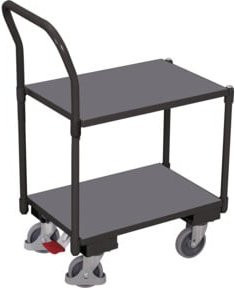 Cordes Euro-System-Roller mit 2 Ladeflächen und Schiebebügel in Anthrazit RAL 7016, Breite: 77 cm, Tiefe: 41,5 cm, Höhe: 99 cm - Bild 1