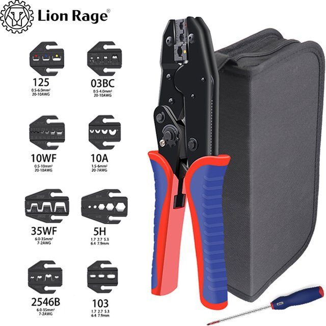 Lion Rage Multifunktionale Crimpzange aus Kohlenstoffstahl für vorisolierte Aderendhülsen HS-30J und HS-40J mit Klemmabdeckung - Bild 1