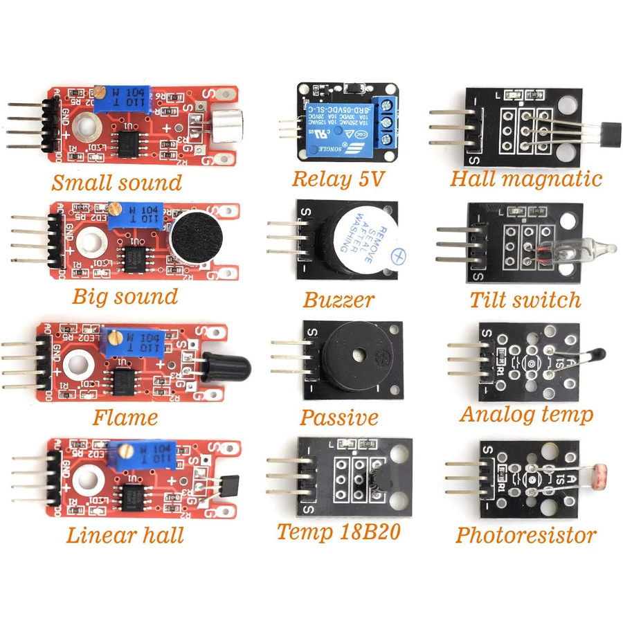 AOKIN 37-in-1 Sensor-Kit für Arduino und Raspberry Pi mit Tutorial und aktivem Summer, Multicolor - Bild 2