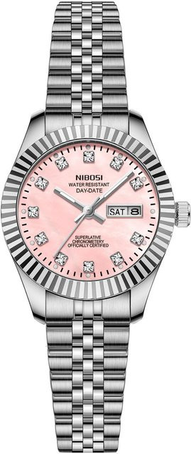 Nibosi Armbanduhr, Quarz, Edelstahl, Bicolor, Diamant, Damen - Bild 1