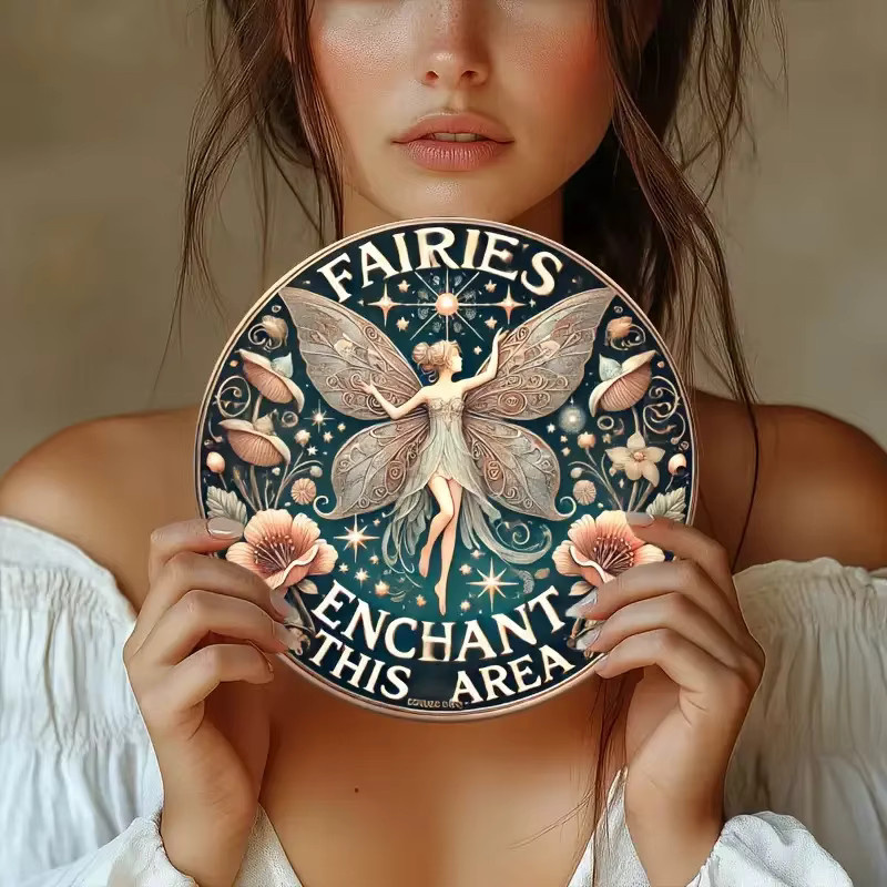 Potdemiel Vintage Fairy Magic Zone Metall-Wanddekoration in Multicolour, Wandschild aus Aluminium, B/H: 20,3 x 20,3 cm - Bild 6
