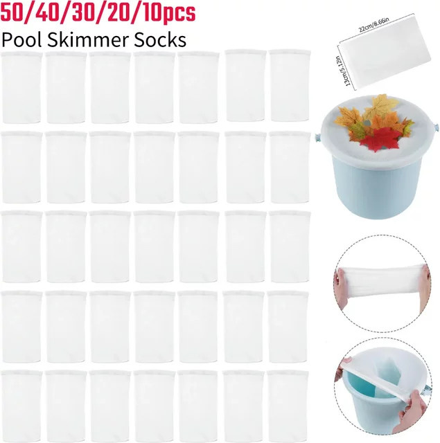 50er Pack Pool Skimmer Socken Körbe als Filter Net Saver für Schwimmbad und Teich - Bild 1