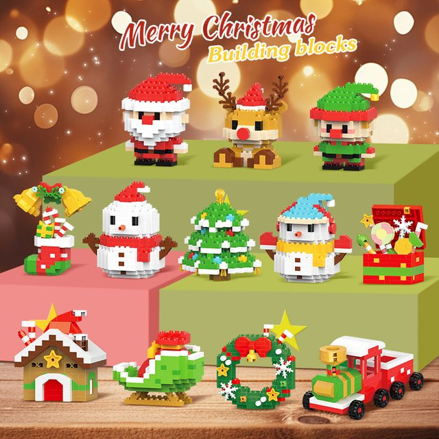 CONUSEA Weihnachten Schneemann Elch Santa Claus Weihnachtsbaum Baustein Set - Bild 1