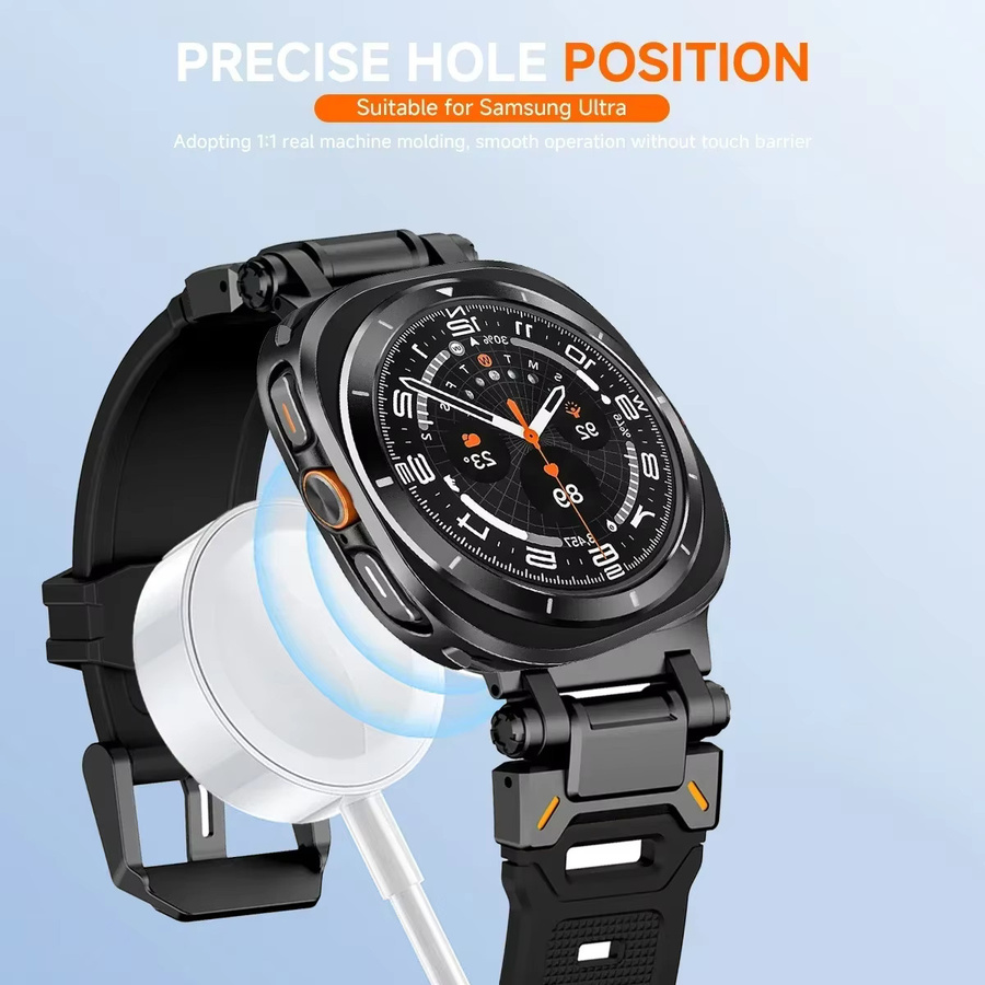 Samsung Galaxy Watch 7 Ultra 47 mm Sportarmband, Silikon, Metallschutzhülle - Bild 5
