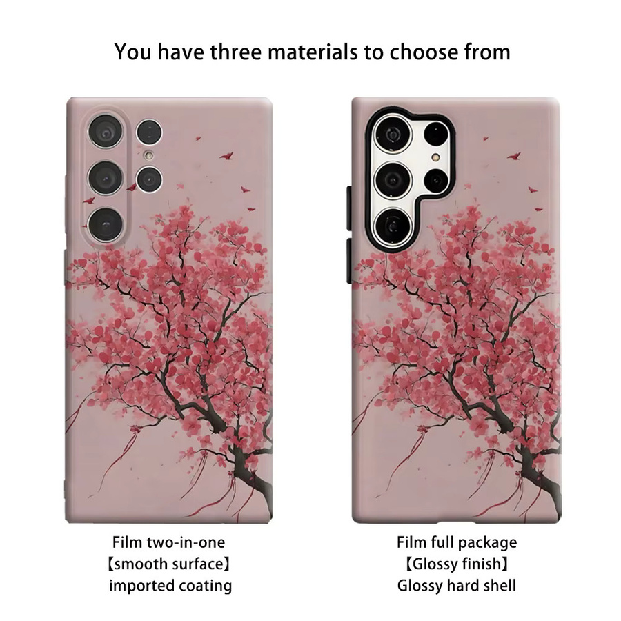 Stoßfeste Handyhülle mit Kirschblüten-Design für Samsung Galaxy S26 S25 S24 S23 Ultra Plus, robuste Doppelschicht Rückabdeckung - Bild 2
