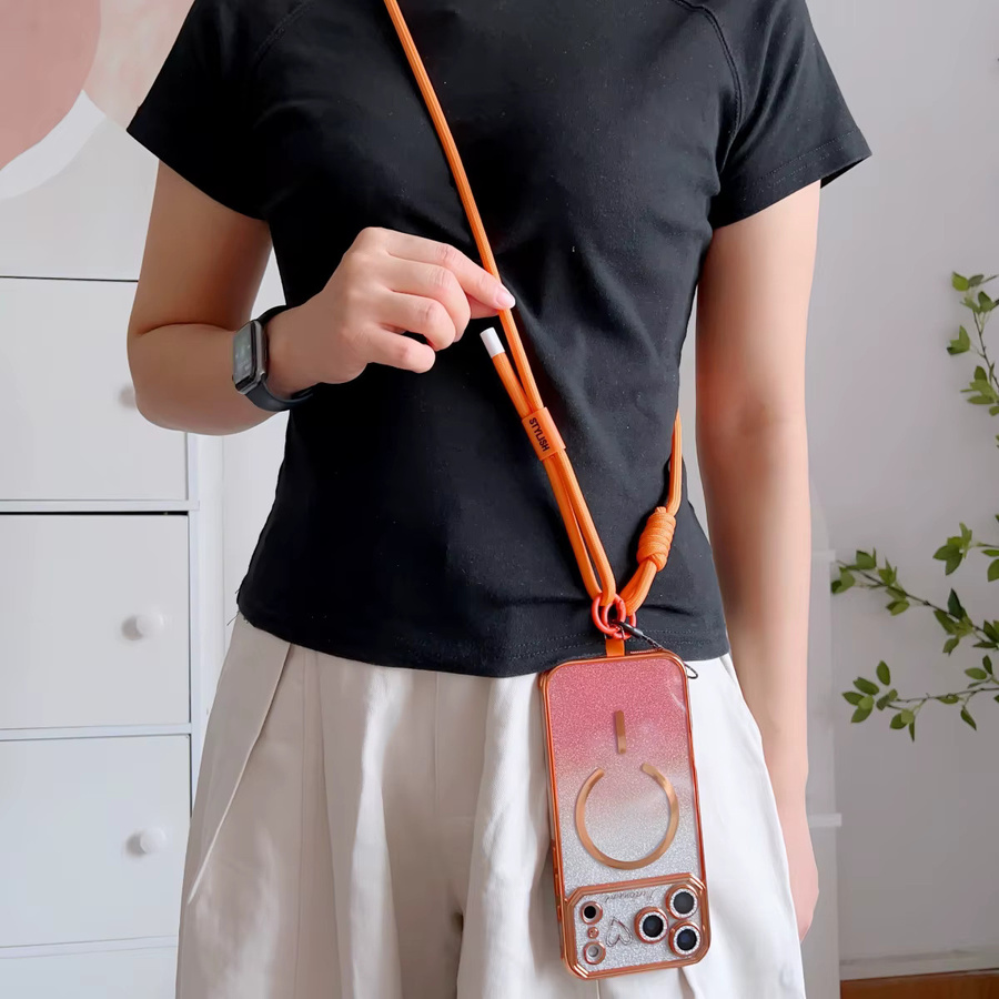 Personalisiertes Universal-Handy-Lanyard als modischer Schultergurt in Gelb, längenverstellbar - Bild 2