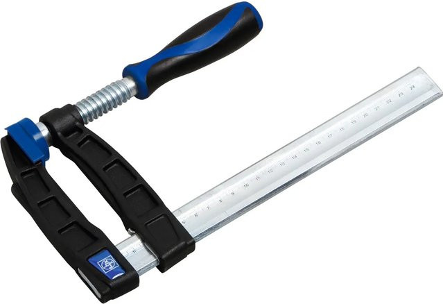 LUX-TOOLS Schraubzwinge aus Temperguss in Schwarz und Stahl, Öffnungsweite: 200 mm, Spannweite: 100 mm - Bild 1