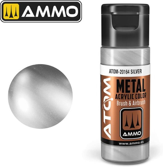 AMMO by MIG Jimenez ATOM METALLIC Silver, Metall, Grau - Bild 1