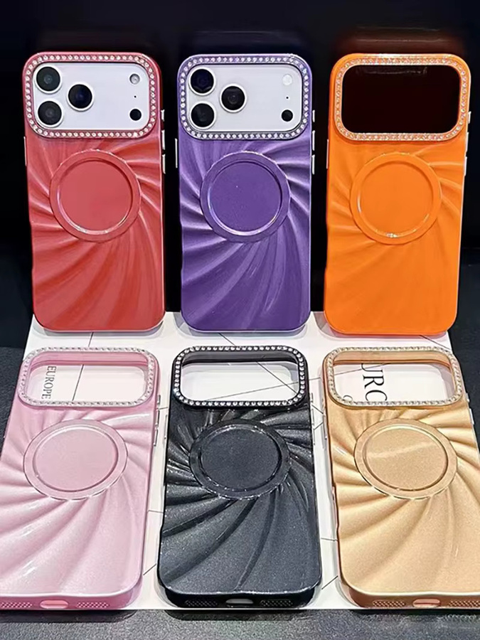 Glänzende Wasserwellen-Punkt-Magnet-Handyhülle für Apple iPhone 17 Pro Max, 16 Pro, 15, 14, 13 in Schwarz mit kabelloser Ladekompatibilität - Bild 3