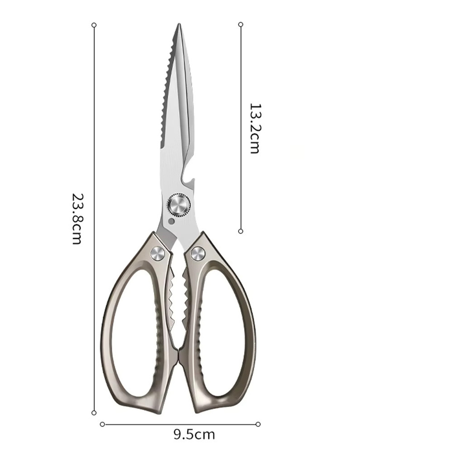 2-teiliges PLYS Scherenset aus Edelstahl in Silber und Grau mit verlängerter Klinge für Fisch, Fleisch und Gemüse - Bild 6