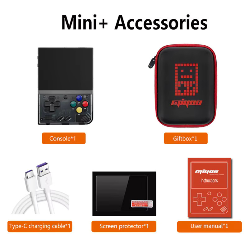 MIYOO Mini Plus Handheld-Spielkonsole mit 3,5 Zoll IPS-Bildschirm in Grau für Retro-Gaming - Bild 5