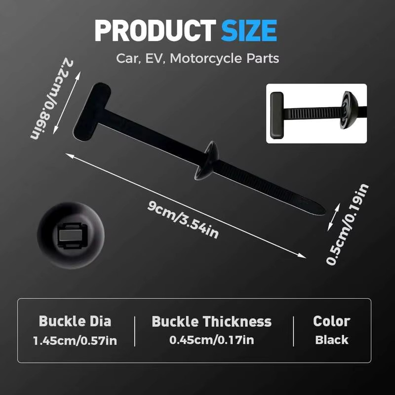BIESUO 100 Stück Polyester-Universal-Kabelklemmen, hochfeste selbstsichernde Nylon-Kabelbinder aus Kunststoff - Bild 3