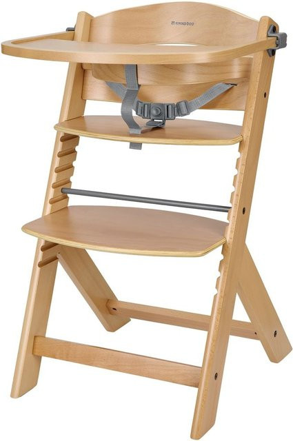 Kikka boo Kinderhochstuhl Nordy aus Holz in Braun mit verstellbarer Fußstütze und Sitzhöhe - Bild 1