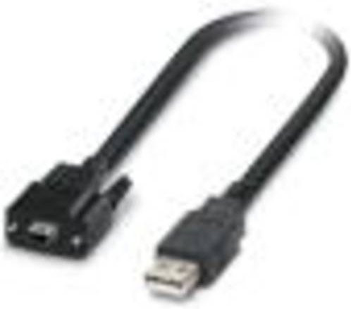 Phoenix Contact 2908217 Sensor-Aktor-Anschlussleitung Schwarz mit Micro-USB und USB-C, Länge: 3,00 m - Bild 1