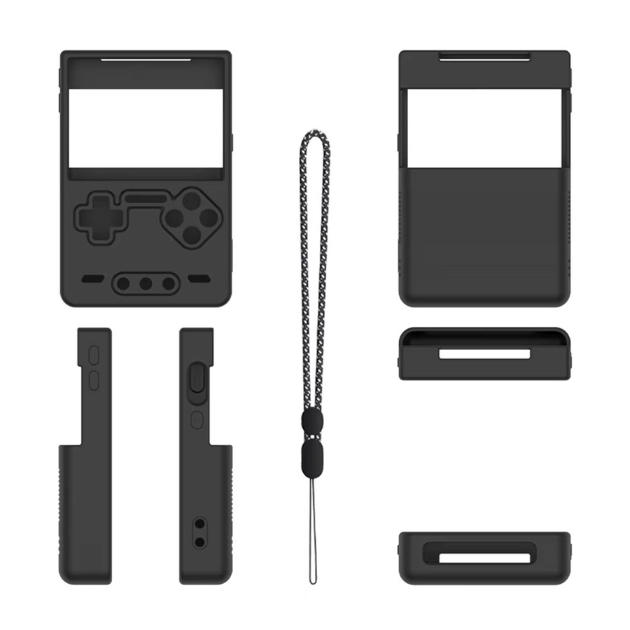 Kratzfeste Silikon-Schutzhülle mit Trageband für deine Trimui Brick Handheld-Spielekonsole von ALLOET in Schwarz - Bild 2