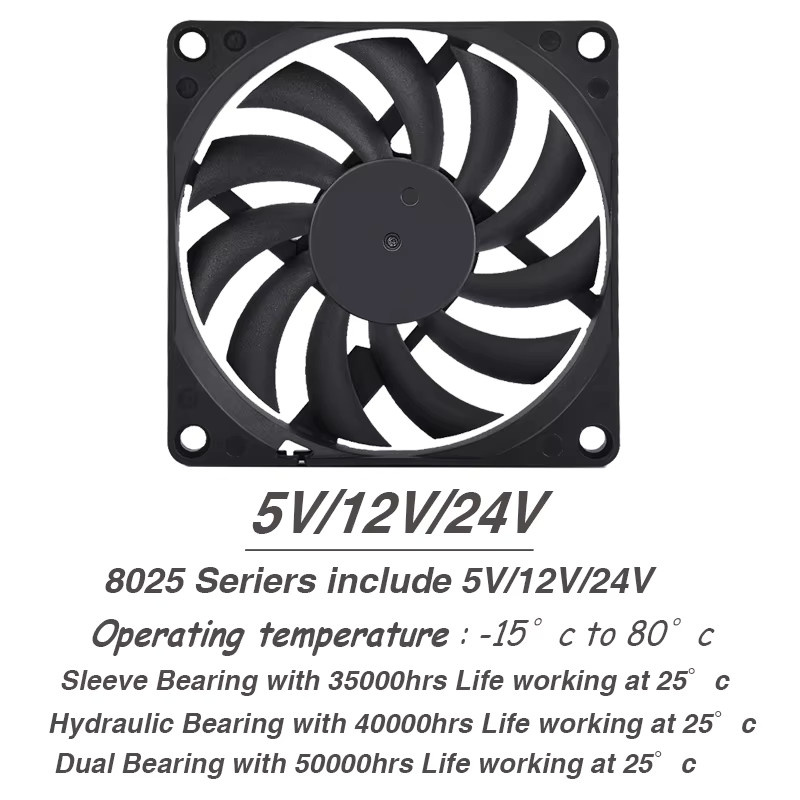 YOUNUON 2er-Set Bürstenloser DC Kühlventilator für PC und CPU mit USB-A Anschluss, Schwarz, B/T/H: 8,0 x 8,0 x 1,0 cm - Bild 2