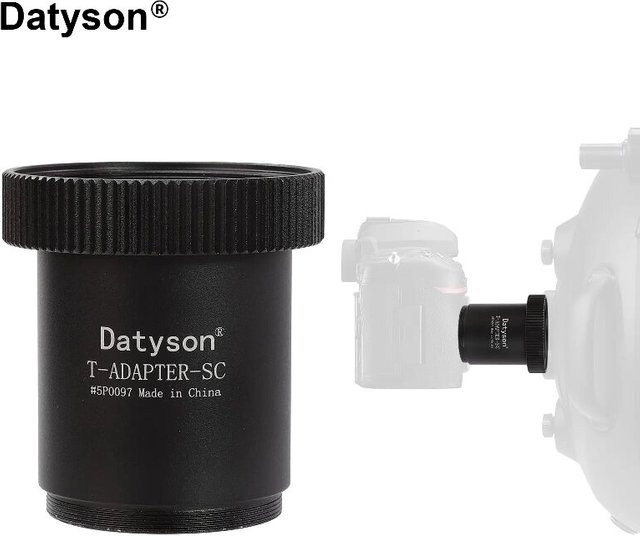 Datyson SCT-zu-M42-Adapter Schwarz – Teleskop-zu-Kamera-Konverter für Celestron SCT Teleskope für die Astrofotografie - Bild 1