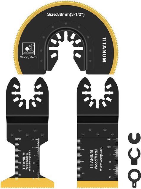 Toorise Oszillierende Multitool-Klingen aus Titan für Metall, Holz und Kunststoff, 3/4 Stück - Bild 1