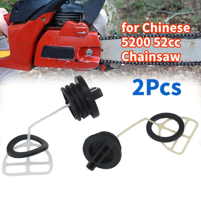 VIBRATITE 2er-Set Öl Tankdeckel mit Unterlegscheibe und Dichtung in Schwarz für chinesische 5200 52cc Kettensägen und Gartenwerkzeug Zubehör - Bild 1
