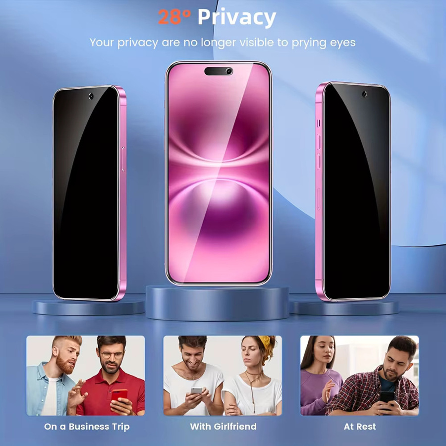 NNBILI 4er-Pack Displayschutzfolien aus gehärtetem Glas in Transparent für iPhone 17 16 15 14 13 12 11 Pro Max - Bild 2