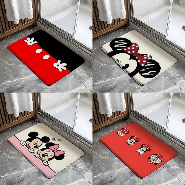 Rutschfeste Mickey Mouse Fußmatte von 52TOYS in Rot, rechteckig aus Polyester, Breite: 60,0 cm, Tiefe: 40,0 cm - Bild 1