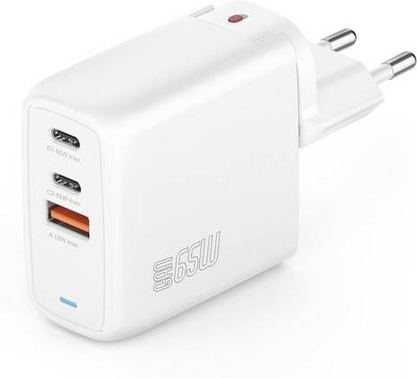 4Smarts USB-Ladegerät 65W mit 2x USB-C und USB PD Technologie in Weiß mit GaN-Technologie - Bild 1