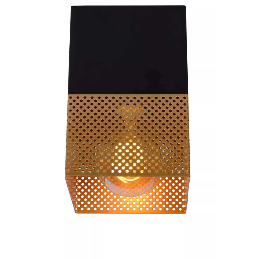 Licht-Erlebnisse Deckenlampe Quadratisch aus Metall in Schwarz und Gold für E27, Breite: 10 cm - Bild 2