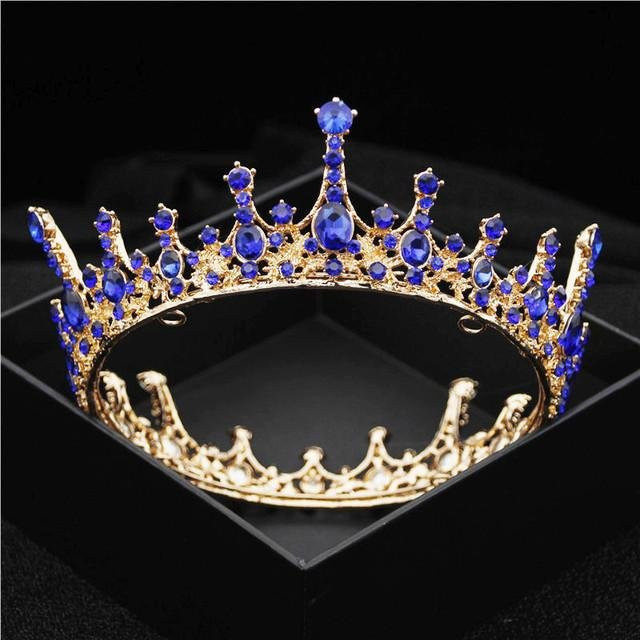 Wucifang Jewelry Diadem, Kristall, Messing, Blau, Damen - Bild 1