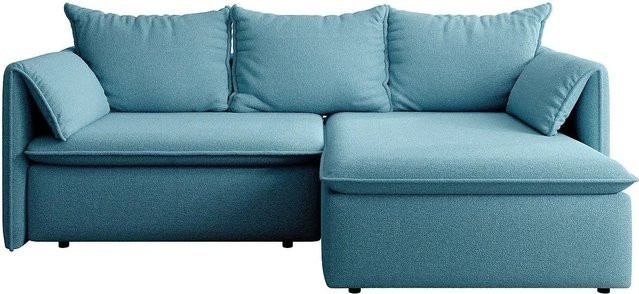 Vente-unique Schlafsofa Teodora in Blau mit L-Form und Schlaffunktion, Breite: 230 cm - Bild 1