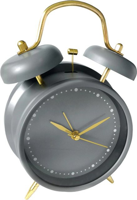 Wall-Art Retro Tischwecker Analog in Grau, B/H: 11,7 x 16 cm - Bild 1
