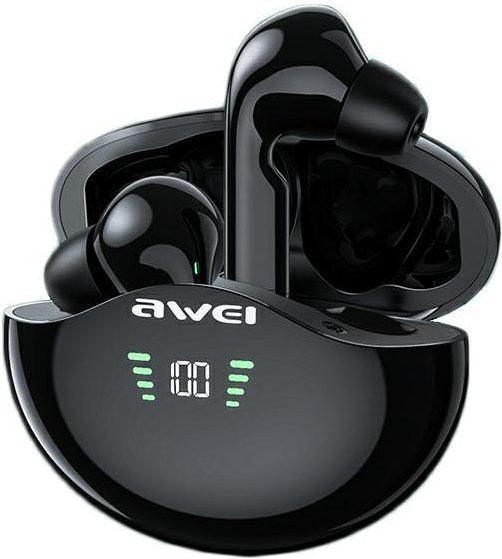 AWEI T12P TWS Bluetooth 5.3 Kopfhörer mit Ladecase Schwarz - Bild 1