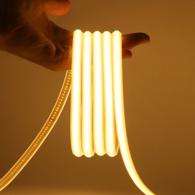 CHNAITEKE COB-LED-Streifen Wandleuchte Set, Warmweiß, Wasserdichtes Silikon-Lichtband für Garten und Zuhause - Bild 1