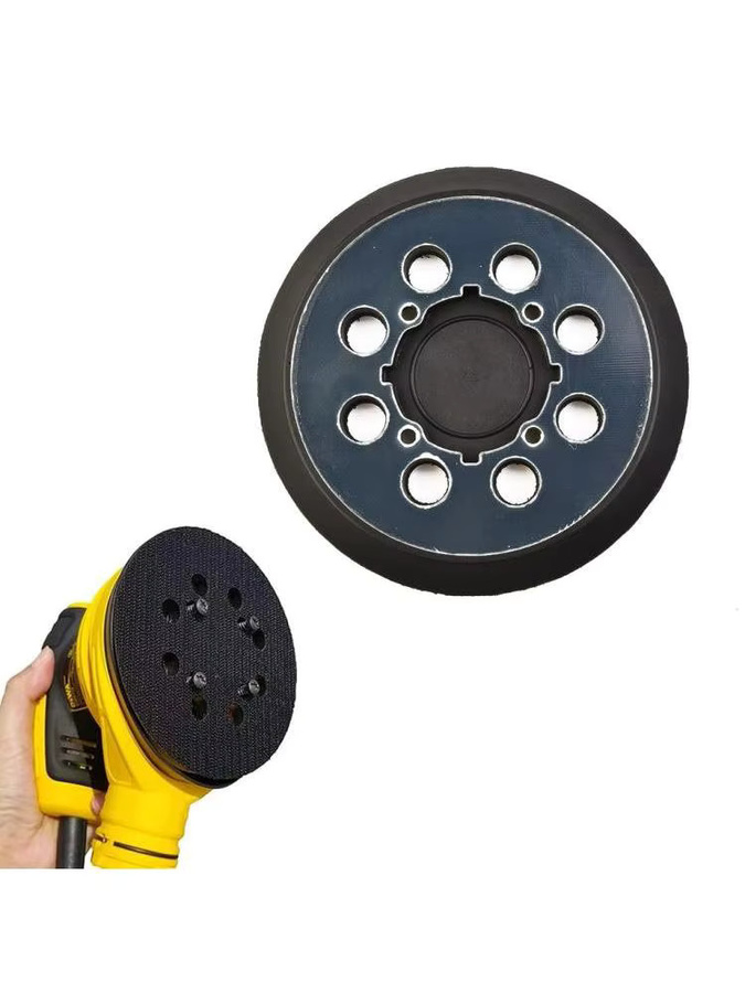 DeWalt 8-Loch-Haken-Schleifpad Stützteller in Schwarz für Exzenterschleifer DWE6423 DWE6421 DCW210B, Durchmesser: 125 mm - Bild 6