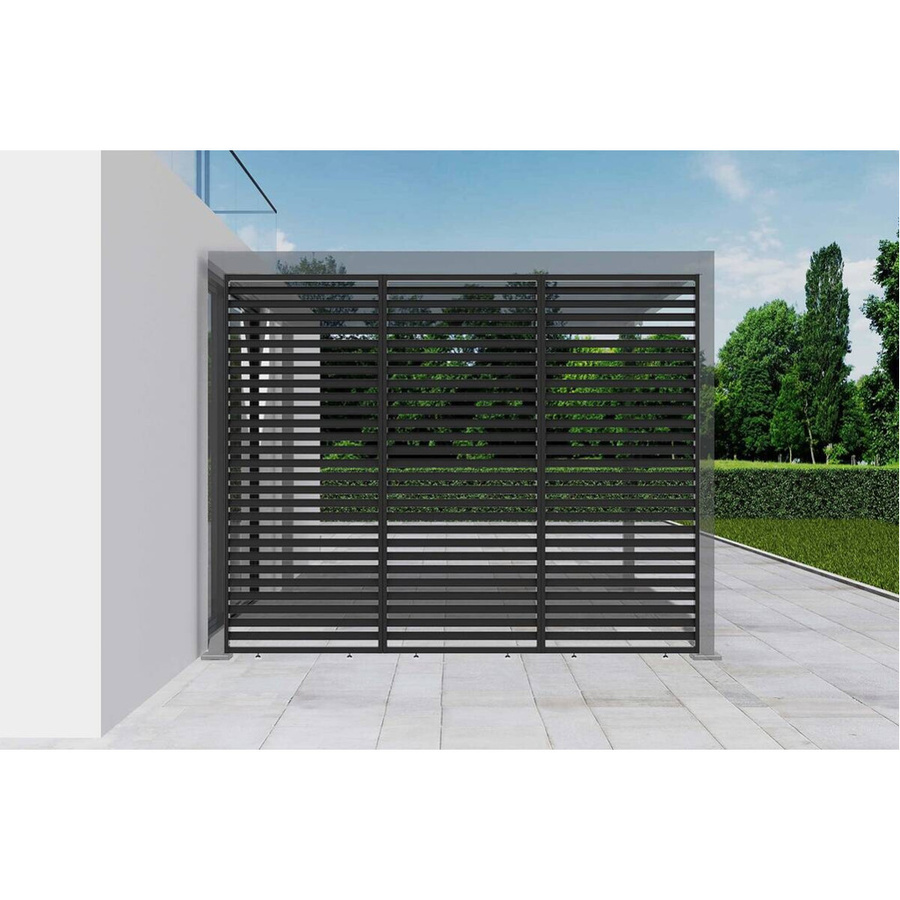 Sichtschutz aus Aluminium in Anthrazit B/H/T: 6 x 226 x 93 cm - Bild 2