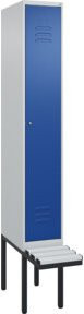 C+P Spind Classic PLUS Garderobenspind mit Sitzbank, 1 Abteil, Lichtgrau, B/H/T: 212,0 x 81,5 x 30,0 cm - Bild 1