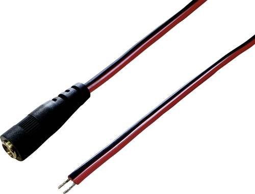 BKL Electronic 072062 Niedervolt-Anschlusskabel mit Niedervolt-Buchse und offenen Kabelenden, Schwarz, Länge: 2,00 m - Bild 1
