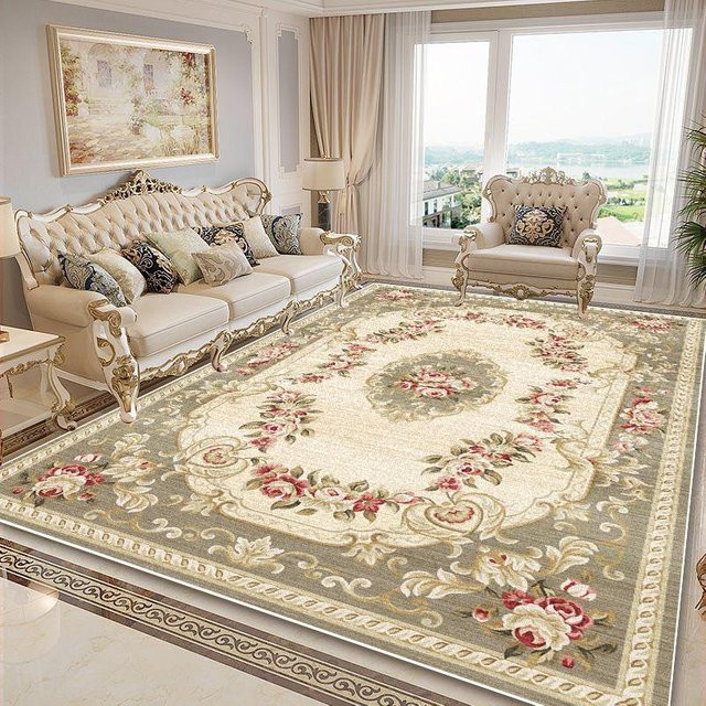 Karpetti Luxusteppich mit Blumendekor im europäischen Stil, rutschfest und waschbar, Mehrfarbig, B/T: 100 x 120 cm - Bild 1