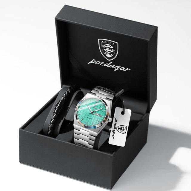 POEDAGAR Armbanduhr Edelstahl, Quarz, Herren - Bild 1