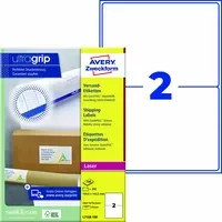 Avery Zweckform Adressetiketten ultragrip weiß für Laser, Breite: 19,96 cm, Höhe: 14,35 cm - Bild 1
