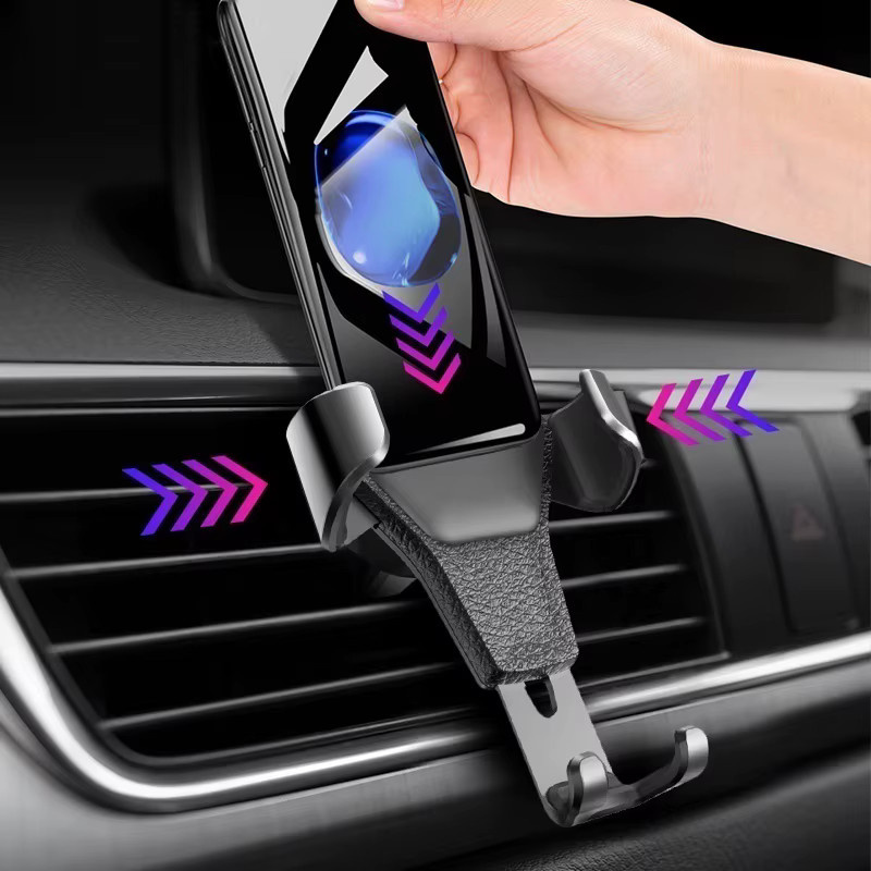 Maerknon Schwerkraft Auto Handyhalterung für die Lüftungsschlitze, Smartphone Halterung in Schwarz, kompatibel mit iPhone, Samsung und Xiaomi zur GPS Unterstützung - Bild 3