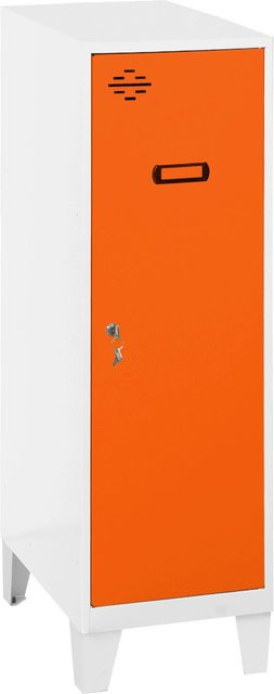 PROREGAL Schließfachwürfel AMEGO Spind Garderobe mit Standfüßen, Farbe Orange-Weiß, H x B x T: 101,5 x 40 x 50 cm - Bild 1