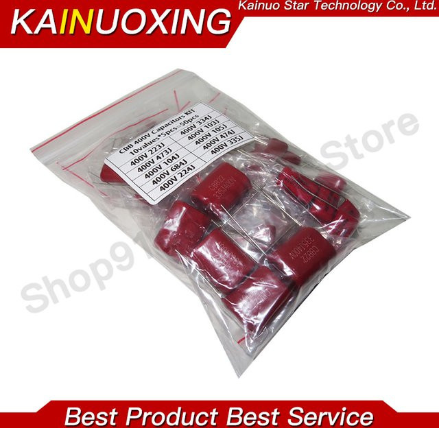 KAINUOXING CBB Kondensator Sortiment Kit 400V 10nF-3,3µF 50 Teile in Rot - Bild 1