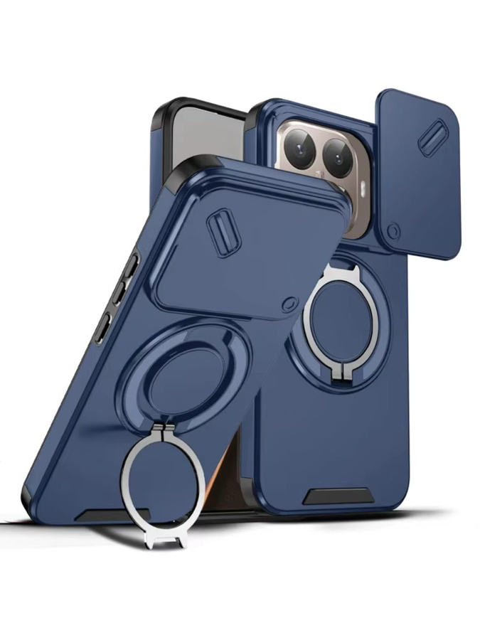 Xiaomi 15T Pro Handyhülle mit magnetischem Metall-Ringhalter und Kamera-Schutz in Purple - Bild 6